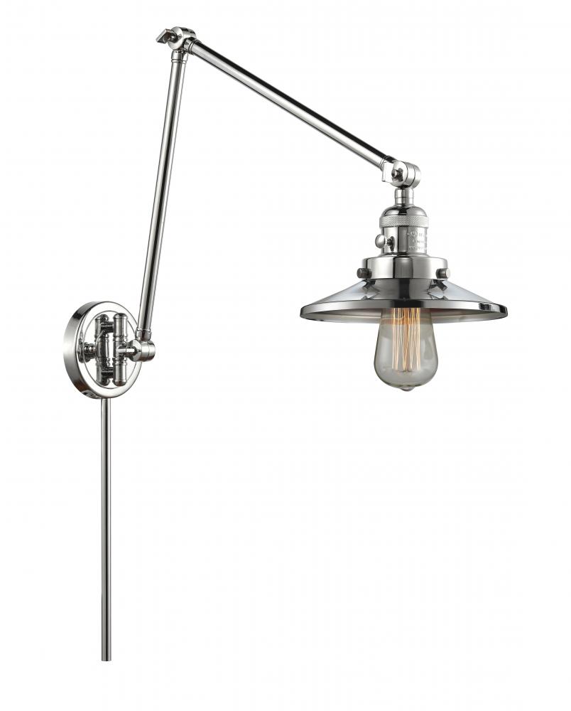 Railroad - 1 Light - 8 inch - Polished Chrome -Adjustable Swing Arm