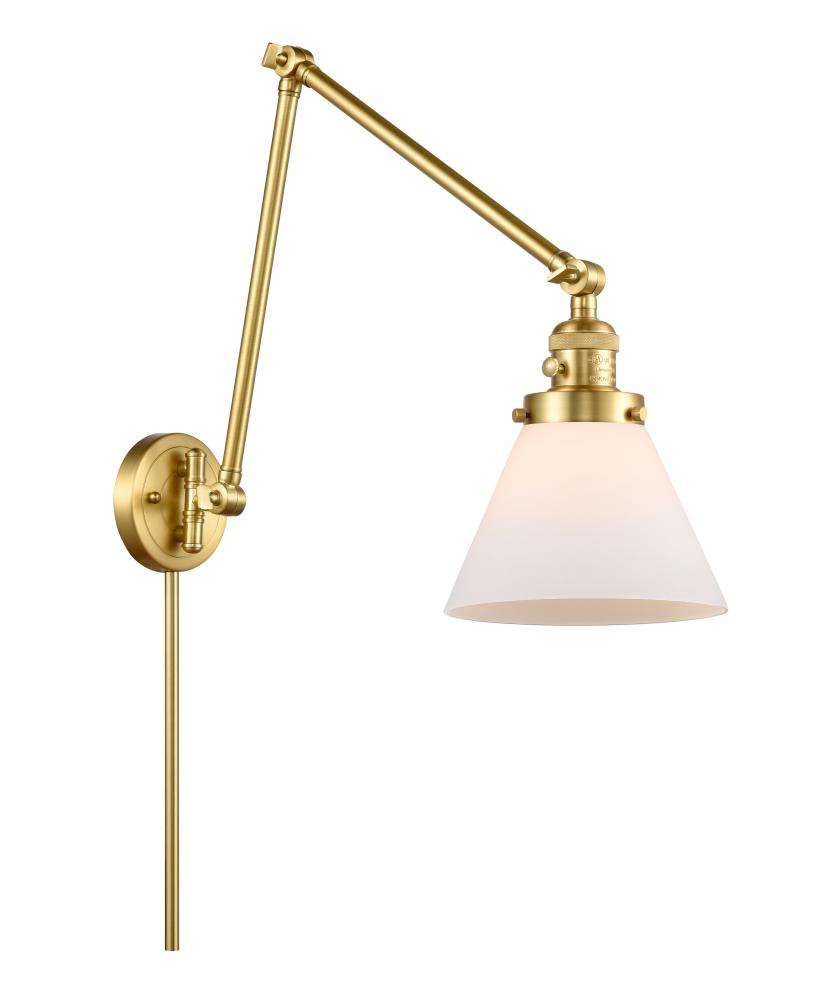 Cone - 1 Light - 8 inch - Satin Gold -Adjustable Swing Arm