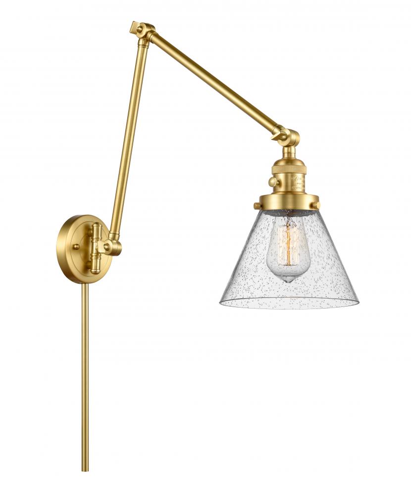 Cone - 1 Light - 8 inch - Satin Gold -Adjustable Swing Arm