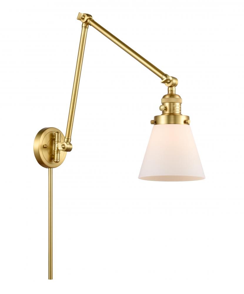 Cone - 1 Light - 8 inch - Satin Gold -Adjustable Swing Arm