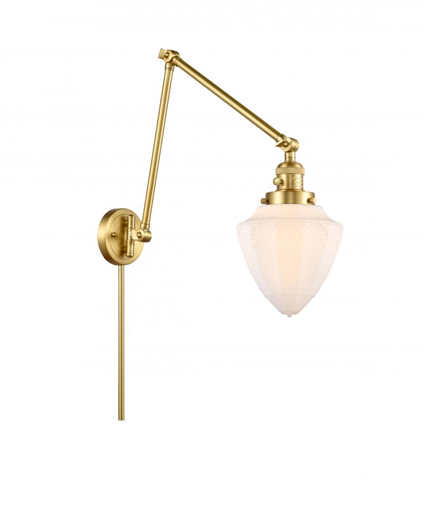 Bullet - 1 Light - 7 inch - Satin Gold -Adjustable Swing Arm