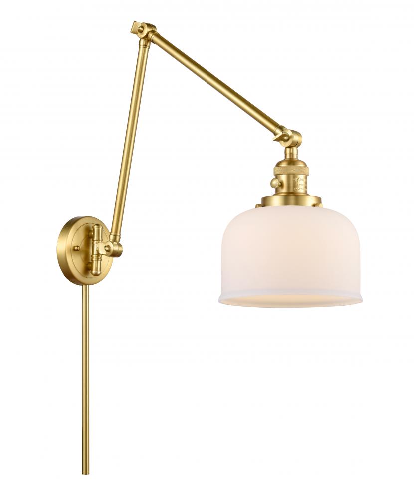 Bell - 1 Light - 8 inch - Satin Gold -Adjustable Swing Arm
