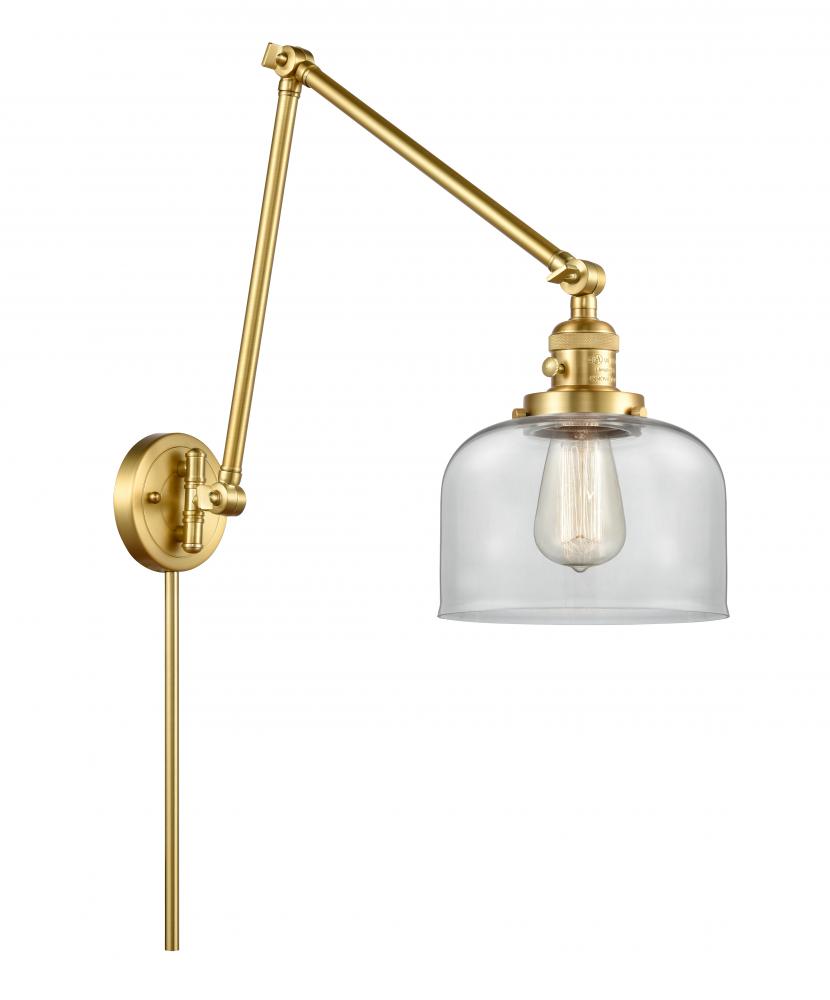Bell - 1 Light - 8 inch - Satin Gold -Adjustable Swing Arm