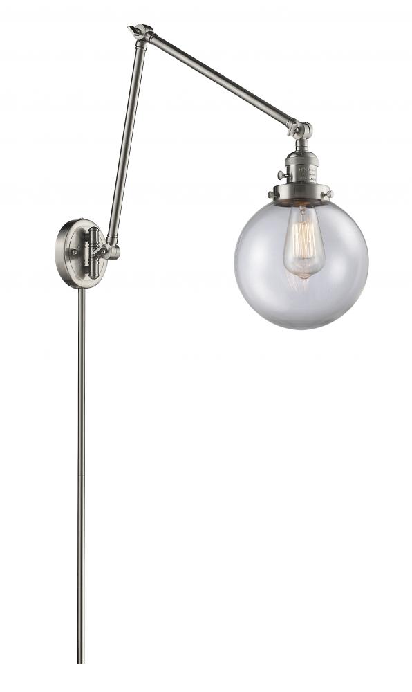 Beacon - 1 Light - 8 inch - Brushed Satin Nickel -Adjustable Swing Arm