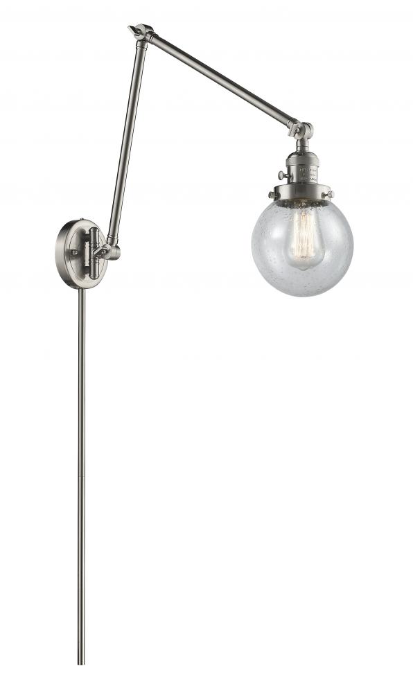 Beacon - 1 Light - 6 inch - Brushed Satin Nickel -Adjustable Swing Arm