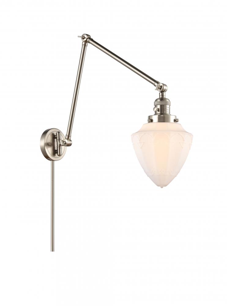 Bullet - 1 Light - 7 inch - Brushed Satin Nickel -Adjustable Swing Arm