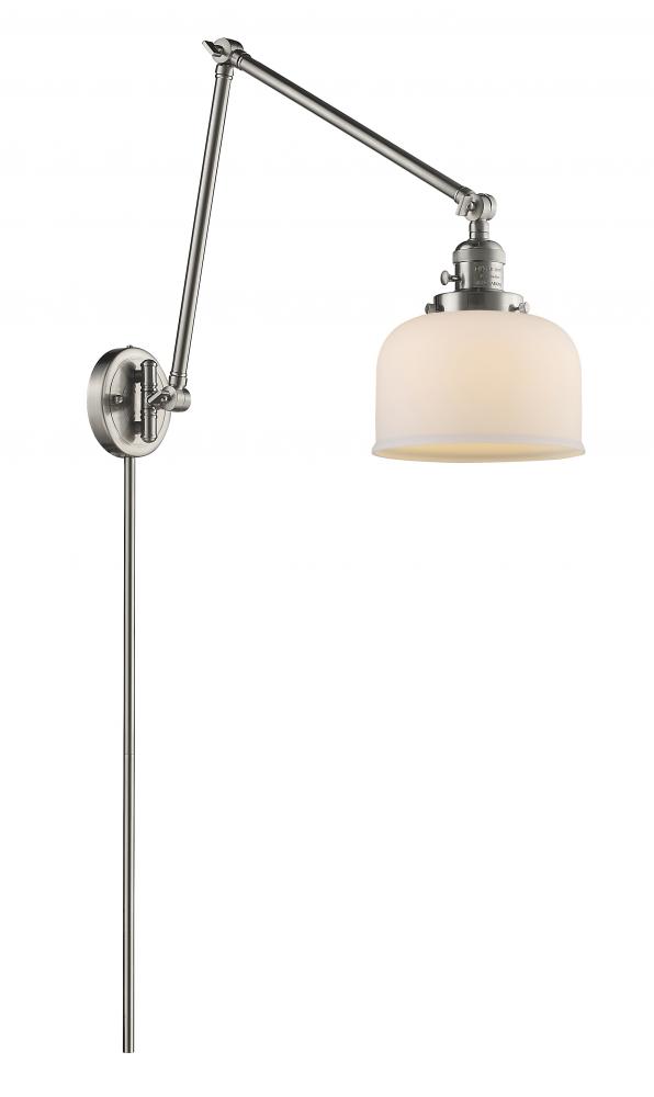 Bell - 1 Light - 8 inch - Brushed Satin Nickel -Adjustable Swing Arm