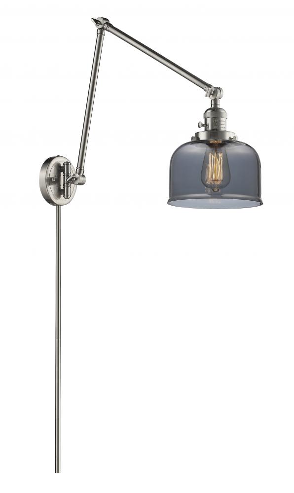 Bell - 1 Light - 8 inch - Brushed Satin Nickel -Adjustable Swing Arm