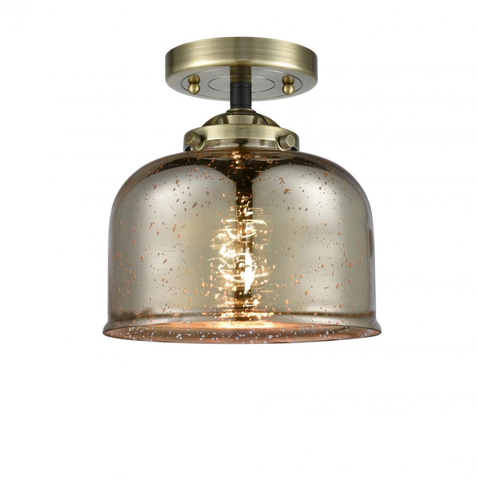 Bell - 1 Light - 8 inch - Black Antique Brass - Semi-Flush Mount