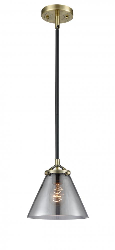 Cone - 1 Light - 8 inch - Black Antique Brass - Stem hung - Mini Pendant
