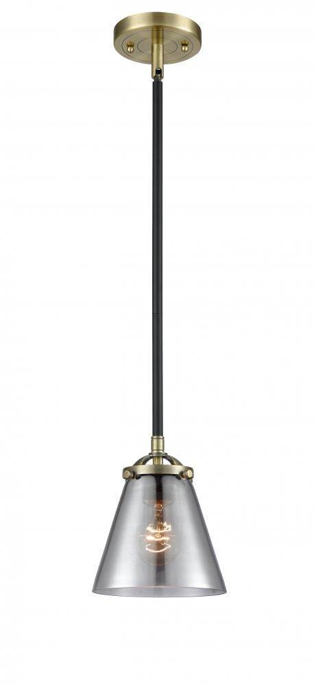 Cone - 1 Light - 6 inch - Black Antique Brass - Stem hung - Mini Pendant