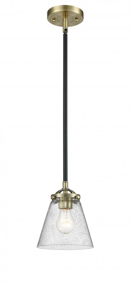 Cone - 1 Light - 6 inch - Black Antique Brass - Stem hung - Mini Pendant