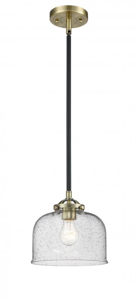 Bell - 1 Light - 8 inch - Black Antique Brass - Stem hung - Mini Pendant