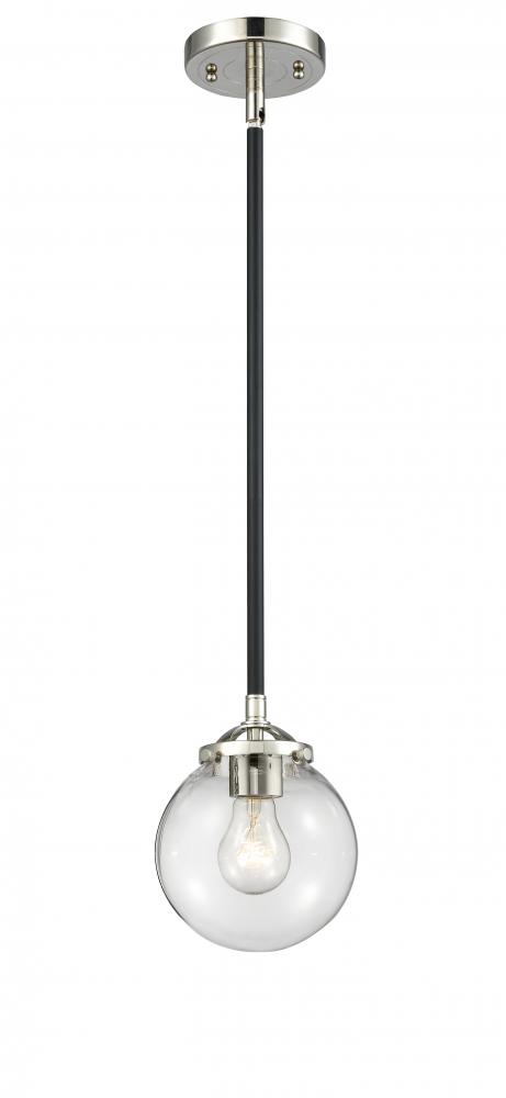 Beacon - 1 Light - 6 inch - Black Polished Nickel - Stem hung - Mini Pendant