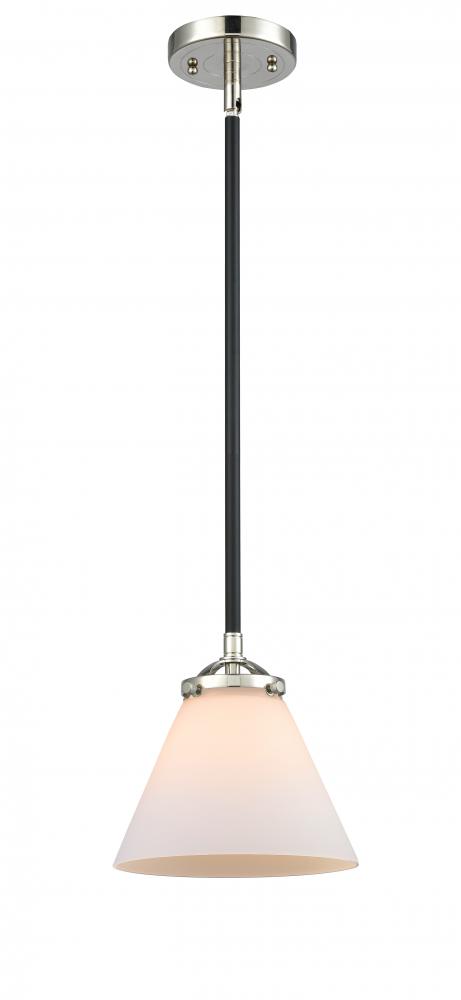 Cone - 1 Light - 8 inch - Black Polished Nickel - Stem hung - Mini Pendant