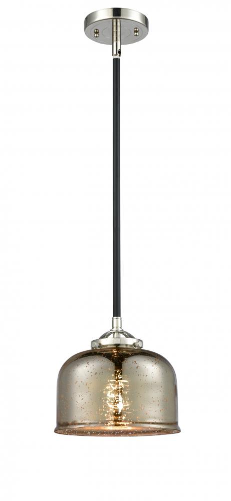 Bell - 1 Light - 8 inch - Black Polished Nickel - Cord hung - Mini Pendant