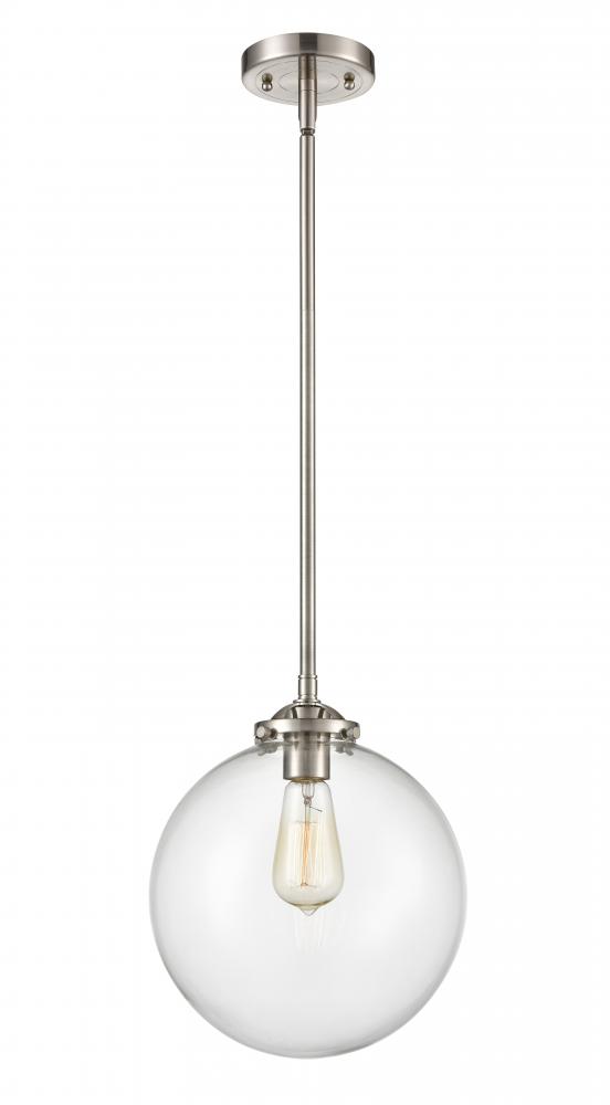Beacon - 1 Light - 10 inch - Brushed Satin Nickel - Stem hung - Mini Pendant