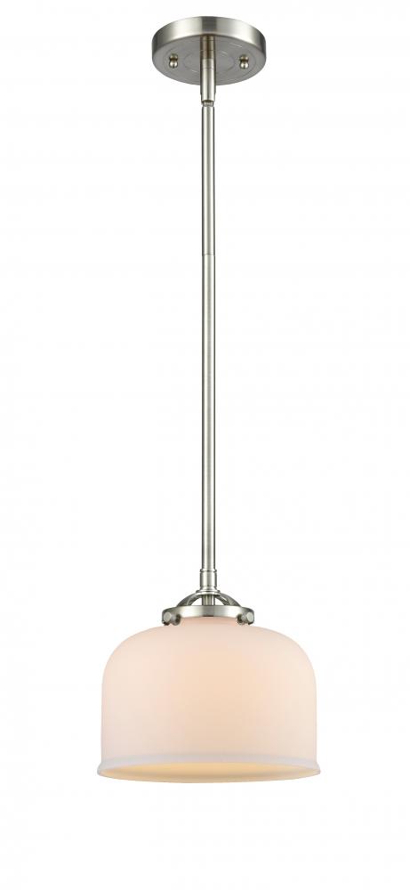 Bell - 1 Light - 8 inch - Brushed Satin Nickel - Cord hung - Mini Pendant