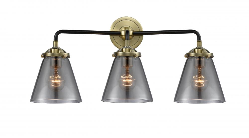 Cone - 3 Light - 24 inch - Black Antique Brass - Bath Vanity Light