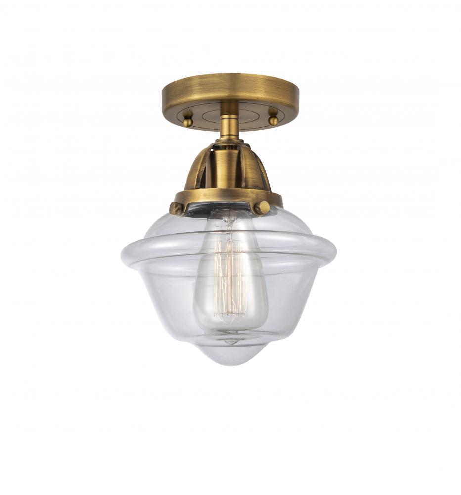 Oxford - 1 Light - 8 inch - Brushed Brass - Semi-Flush Mount
