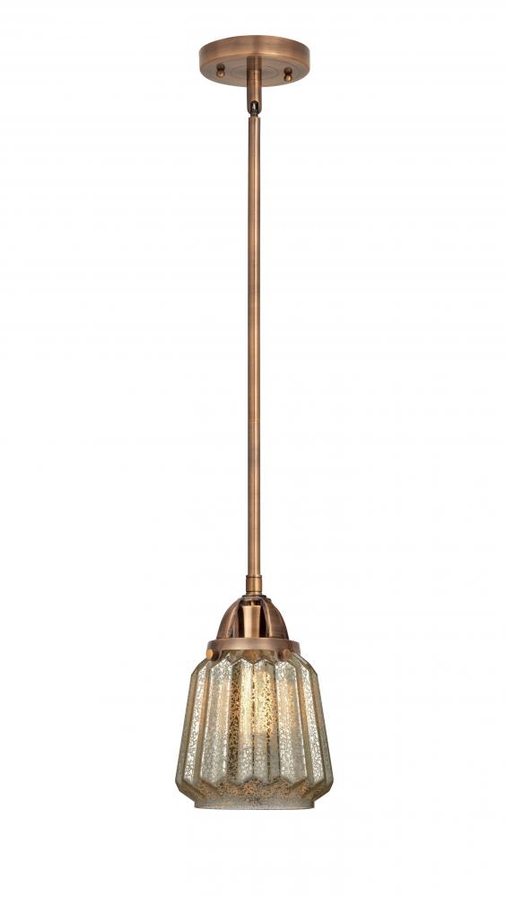 Chatham - 1 Light - 7 inch - Antique Copper - Stem hung - Mini Pendant