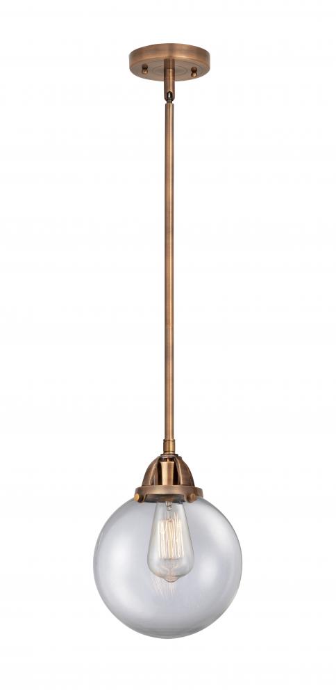 Beacon - 1 Light - 8 inch - Antique Copper - Stem hung - Mini Pendant