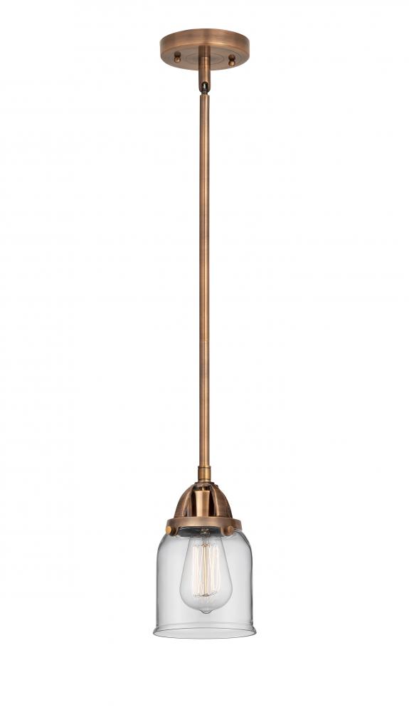 Bell - 1 Light - 5 inch - Antique Copper - Stem hung - Mini Pendant