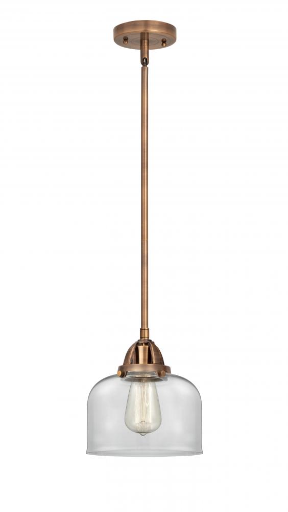Bell - 1 Light - 8 inch - Antique Copper - Stem hung - Mini Pendant