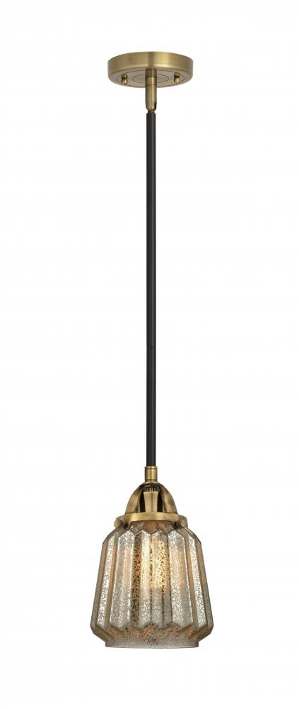 Chatham - 1 Light - 7 inch - Black Antique Brass - Stem hung - Mini Pendant