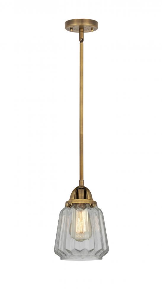 Chatham - 1 Light - 7 inch - Brushed Brass - Stem hung - Mini Pendant