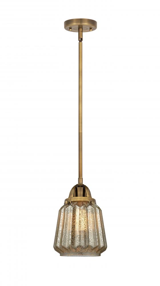 Chatham - 1 Light - 7 inch - Brushed Brass - Stem hung - Mini Pendant
