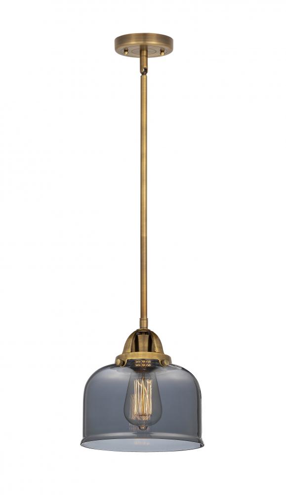 Bell - 1 Light - 8 inch - Brushed Brass - Stem hung - Mini Pendant