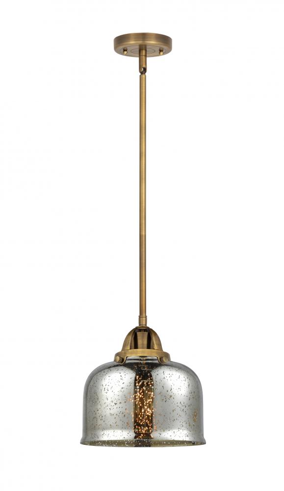 Bell - 1 Light - 8 inch - Brushed Brass - Stem hung - Mini Pendant