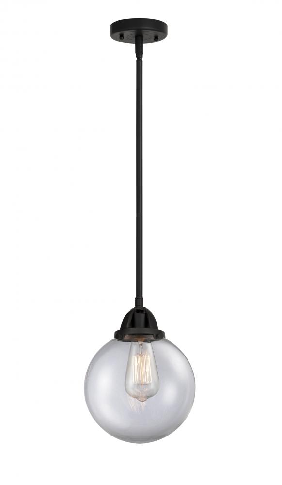 Beacon - 1 Light - 8 inch - Matte Black - Stem hung - Mini Pendant