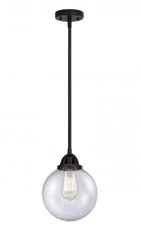Beacon - 1 Light - 8 inch - Matte Black - Stem hung - Mini Pendant