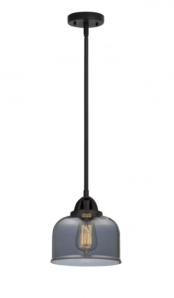 Bell - 1 Light - 8 inch - Matte Black - Stem hung - Mini Pendant