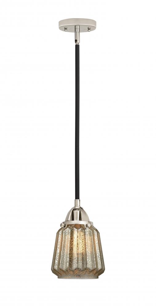 Chatham - 1 Light - 7 inch - Black Polished Nickel - Stem hung - Mini Pendant
