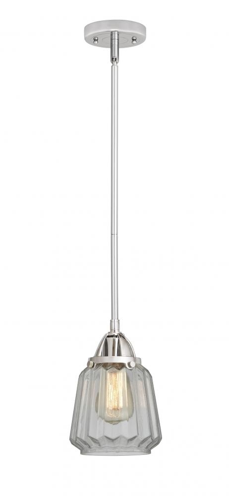 Chatham - 1 Light - 7 inch - Polished Chrome - Stem hung - Mini Pendant