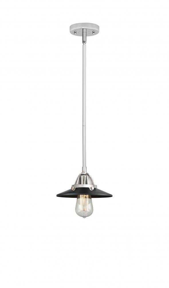 Railroad - 1 Light - 8 inch - Polished Chrome - Stem hung - Mini Pendant