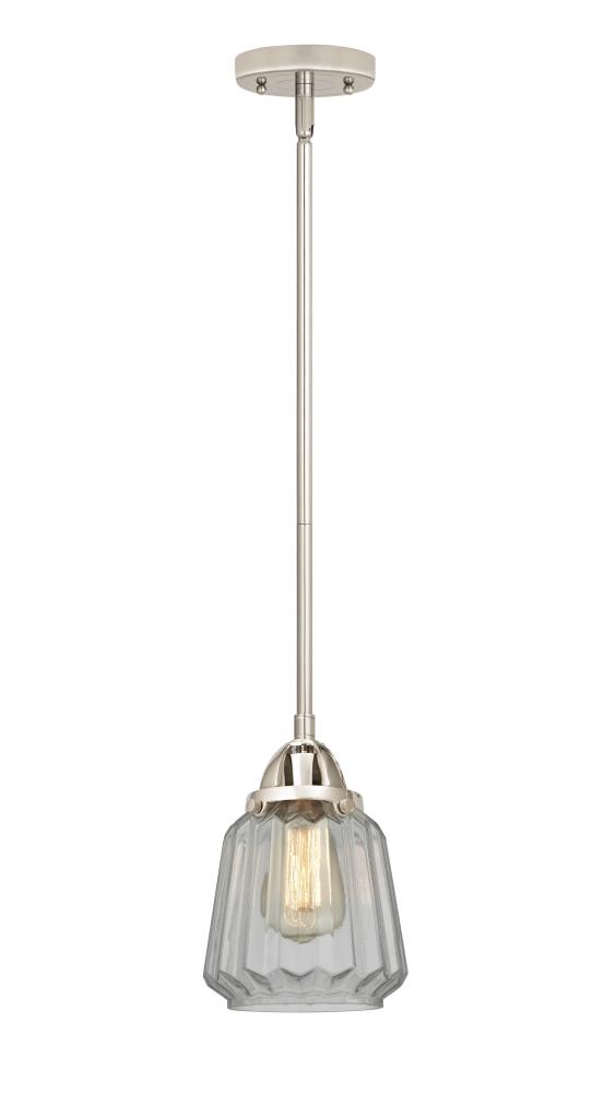 Chatham - 1 Light - 7 inch - Polished Nickel - Stem hung - Mini Pendant