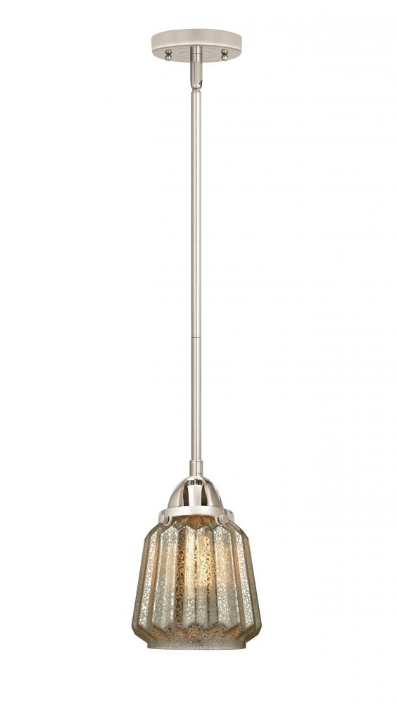 Chatham - 1 Light - 7 inch - Polished Nickel - Stem hung - Mini Pendant