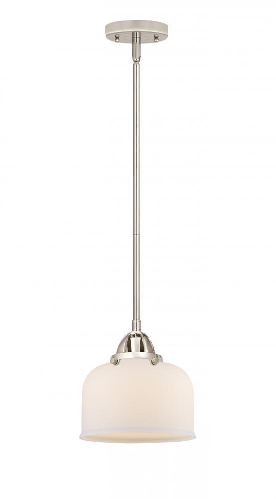 Bell - 1 Light - 8 inch - Polished Nickel - Stem hung - Mini Pendant