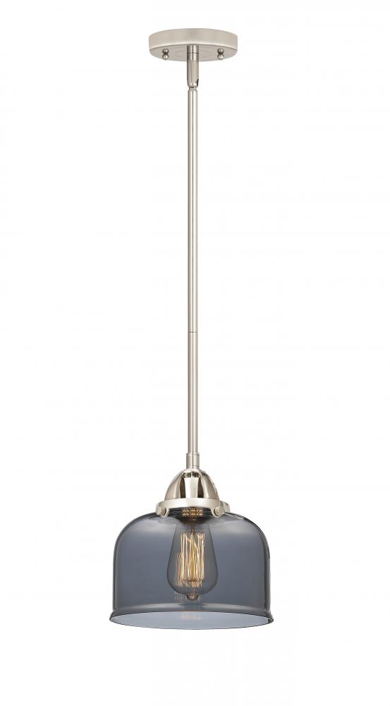 Bell - 1 Light - 8 inch - Polished Nickel - Stem hung - Mini Pendant