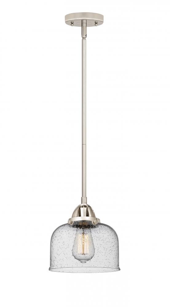 Bell - 1 Light - 8 inch - Polished Nickel - Stem hung - Mini Pendant