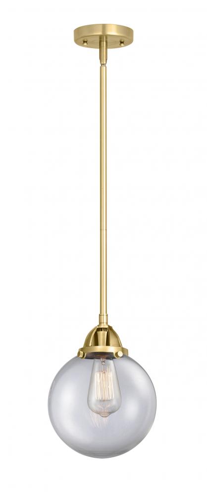 Beacon - 1 Light - 8 inch - Satin Gold - Stem hung - Mini Pendant
