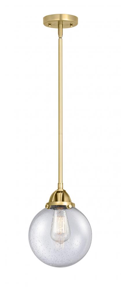 Beacon - 1 Light - 8 inch - Satin Gold - Stem hung - Mini Pendant