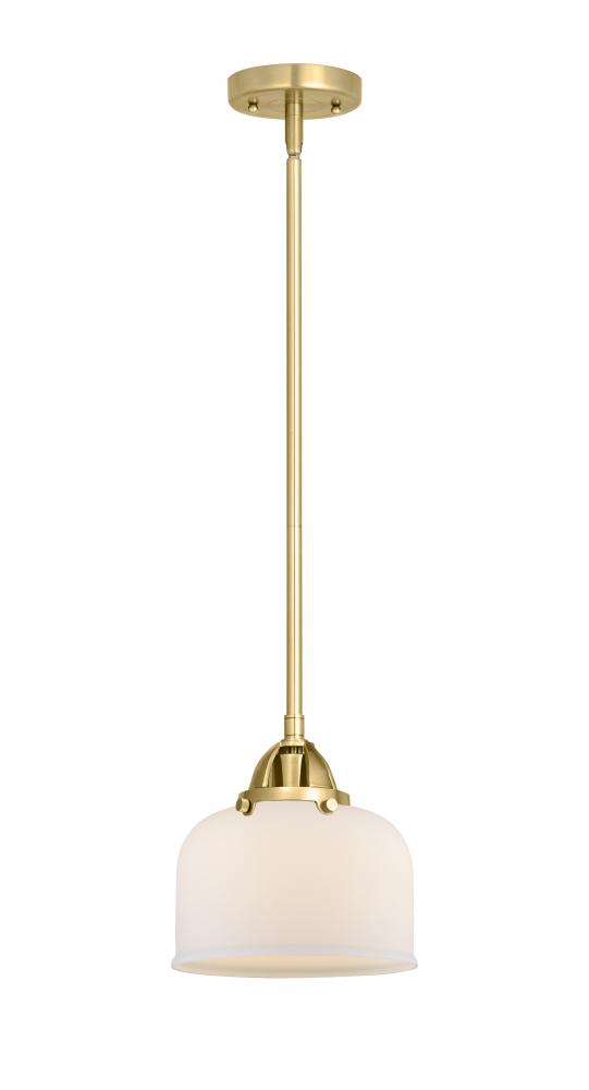 Bell - 1 Light - 8 inch - Satin Gold - Stem hung - Mini Pendant