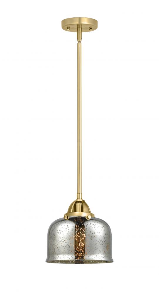 Bell - 1 Light - 8 inch - Satin Gold - Stem hung - Mini Pendant