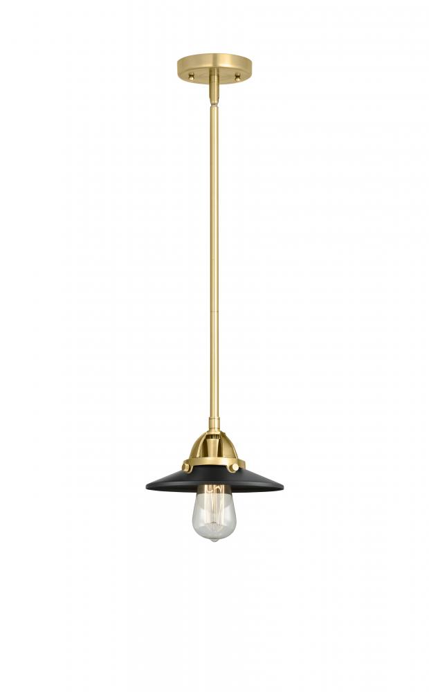 Railroad - 1 Light - 8 inch - Satin Gold - Stem hung - Mini Pendant