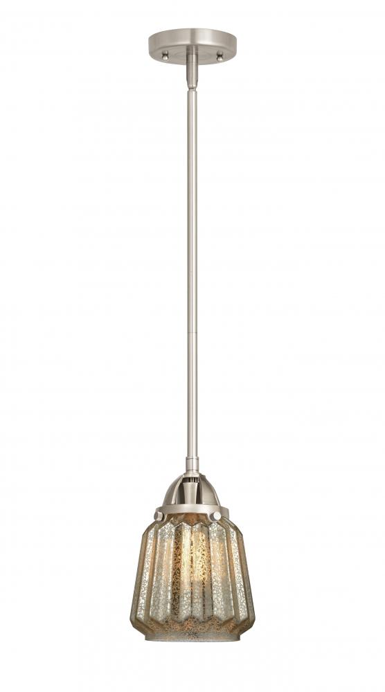 Chatham - 1 Light - 7 inch - Brushed Satin Nickel - Stem hung - Mini Pendant
